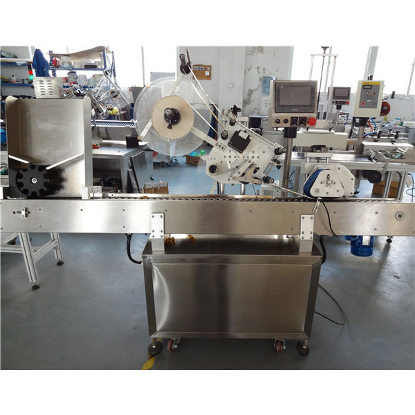 Máy dán nhãn ngang lọ tự động điều khiển Plc cho chai mini